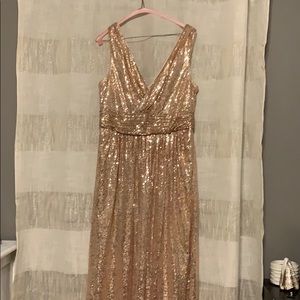 Rose gold sequin maxi dress
